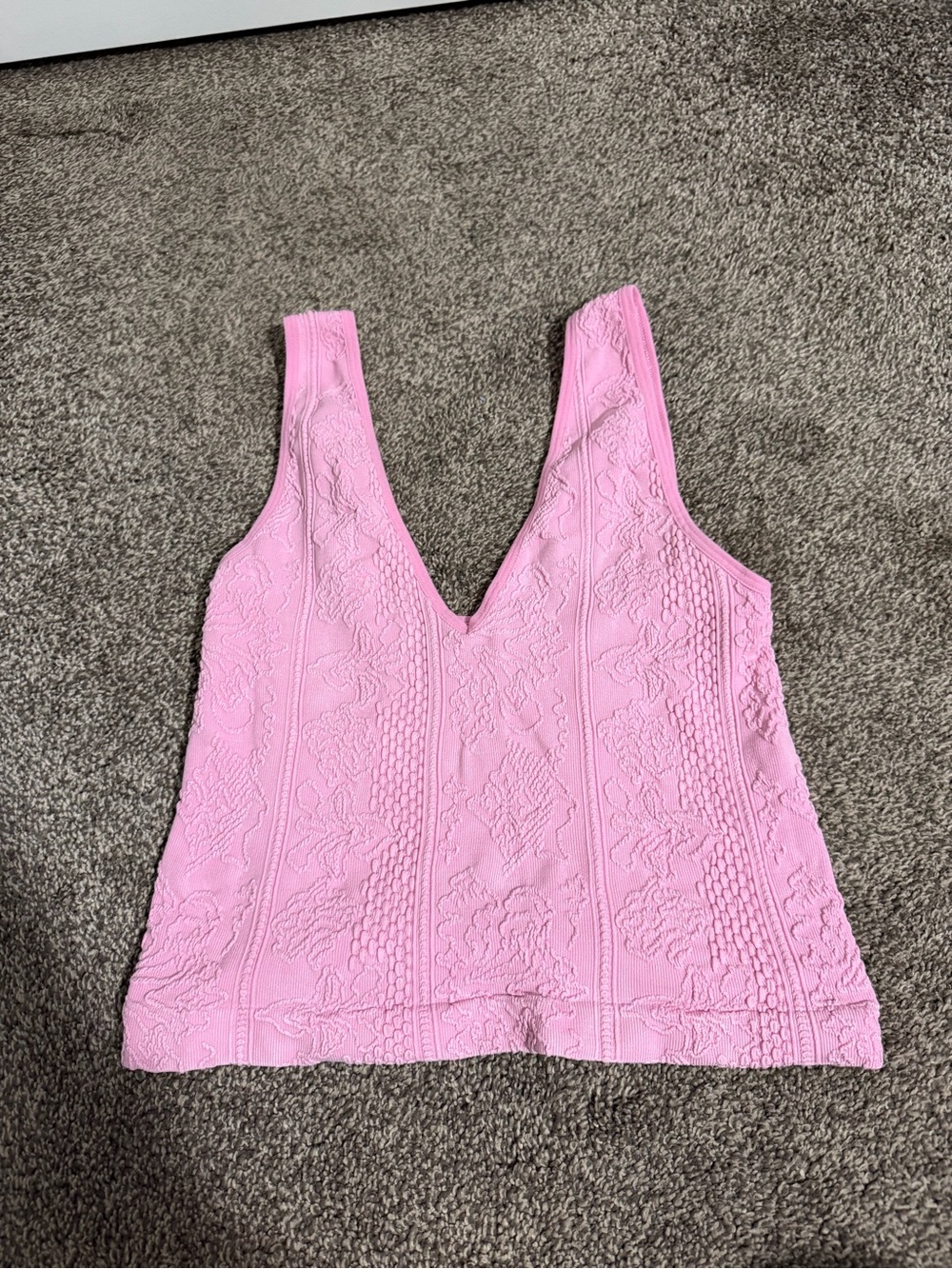 Urban Outfitters Pink V-Neck Textured Tank